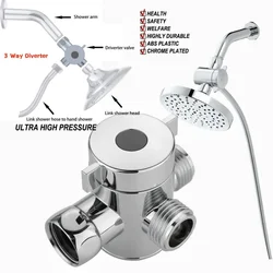 ABS Tap Diverter Valve, 3 Maneiras, Separador De Água, Adaptador De Chuveiro T, Interruptor De Torneira Ajustável, Acessórios Do Banheiro Do Toalete, 1/2