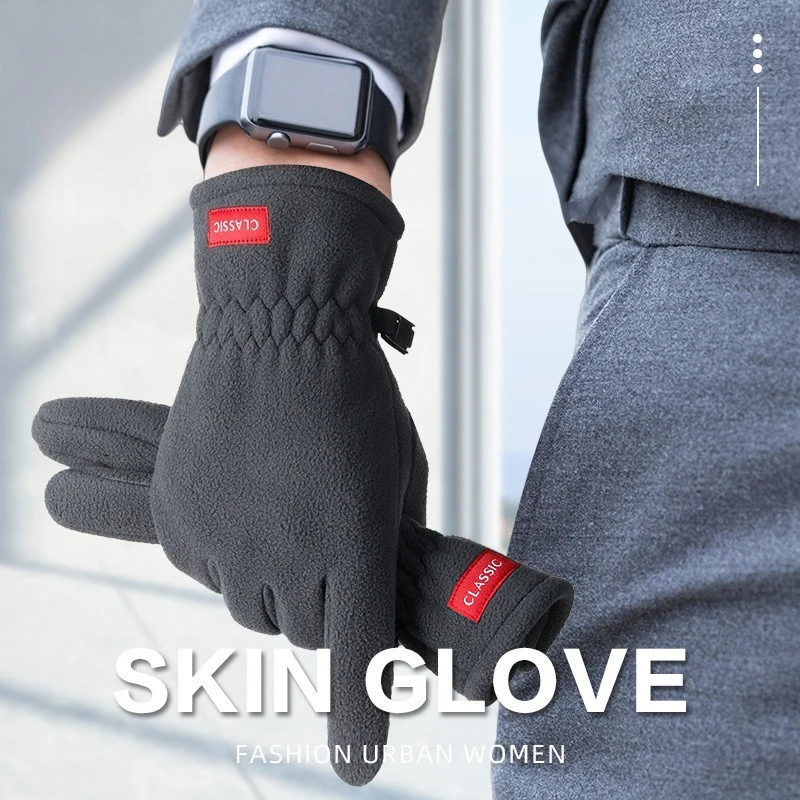 شتاء دافئ المخملية مبطن يندبروف المضادة للانزلاق شاشة تعمل باللمس الرياضة القيادة في الهواء الطلق ركوب الرجال والنساء يندبروف قفازات دافئة #1