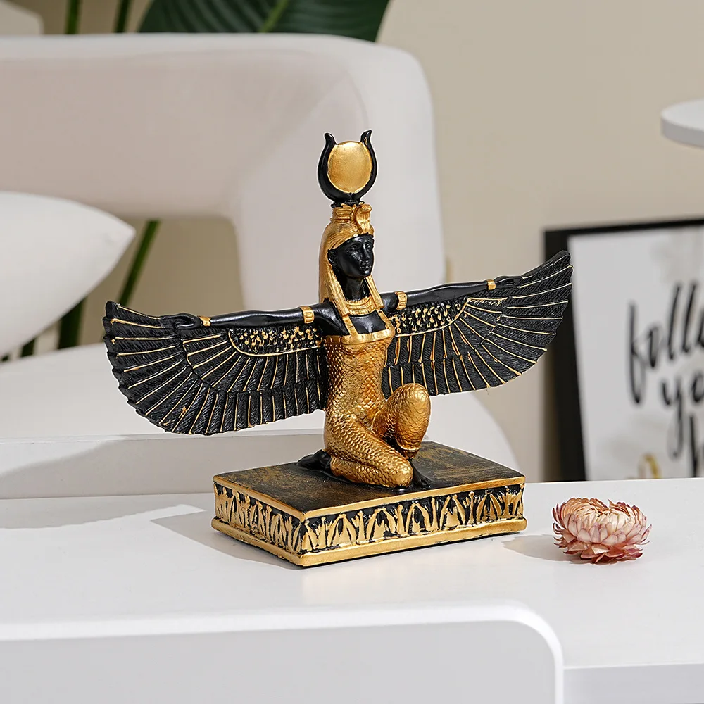 Aqumotic God of War Isis Son Statue Decor Memorial Ancient Egyptian Mythology 1pc Eagle Snake Scepter Decorations