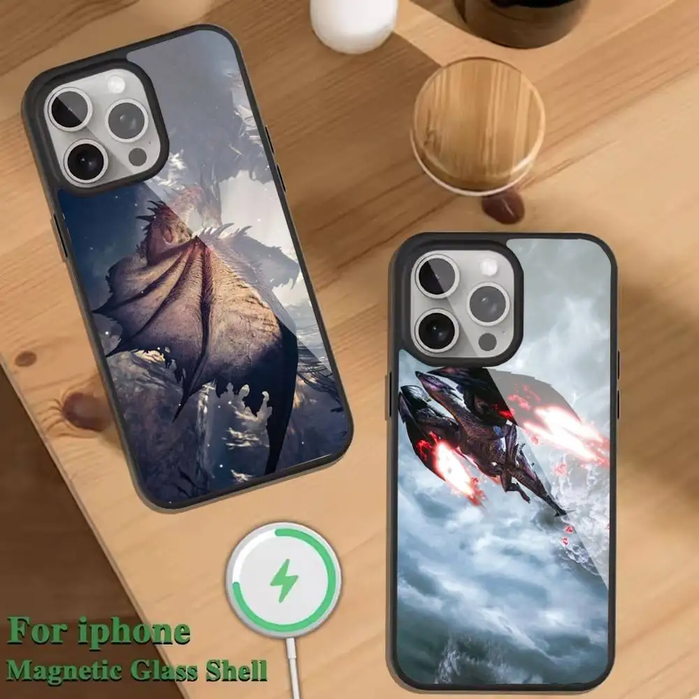 

Game M-Monster H-Hunter Phone Case For Magnetic Wireless Charge Cover For iphone 16 15 14 13 12 11 Pro Max Plus Coque