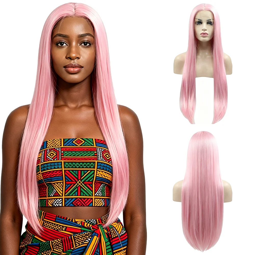 13x4-lace-front-baby-pink-long-straight-wig-for-black-women-soft-silky-pre-plucked-natural-hairline-heat-resistant-synthetic-wig
