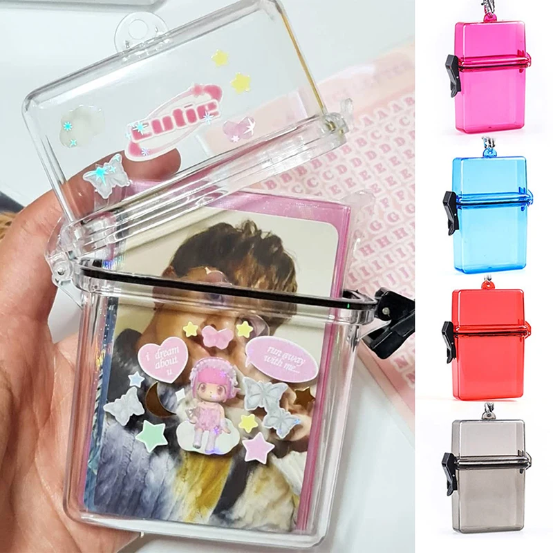 

Hot Portable Kpop Photocards Toploader Collect Box Small Card Storage Box Classification Box School Stationery