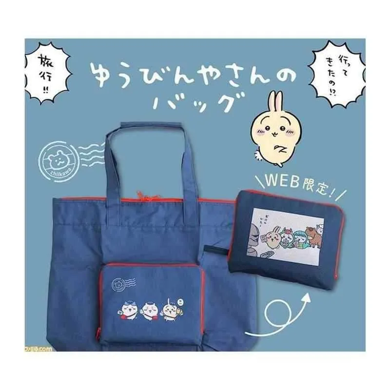 

New Chiikawa Hachiware Usagi Kawaii Anime Cartoon Shoulder Bag Portable Travel Storage Fold Luggage Bag Sense of Luxury Cute