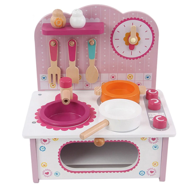 

Baby cooking toy kid cooking set wooden play kitchen toy kitchen for children play wooden toy food kids play kitchen set pink