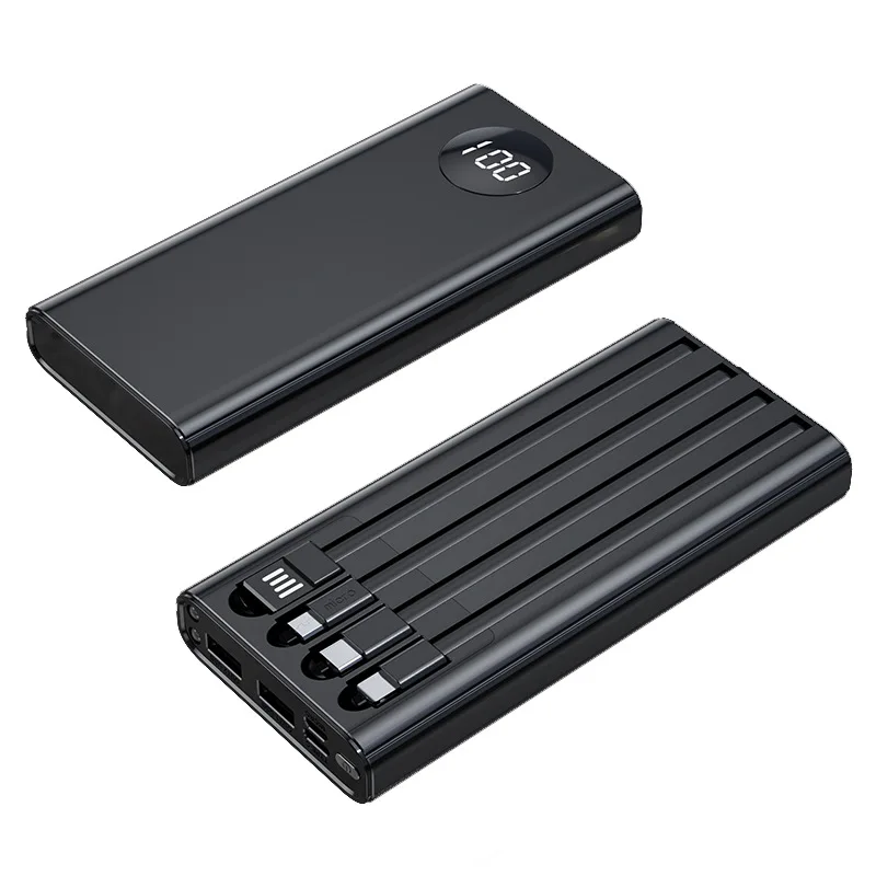 20000mAh 22.5W PD QC Fast Charging Power Bank Built-in Cable Portable External Battery Charger For iPhone Android Phone