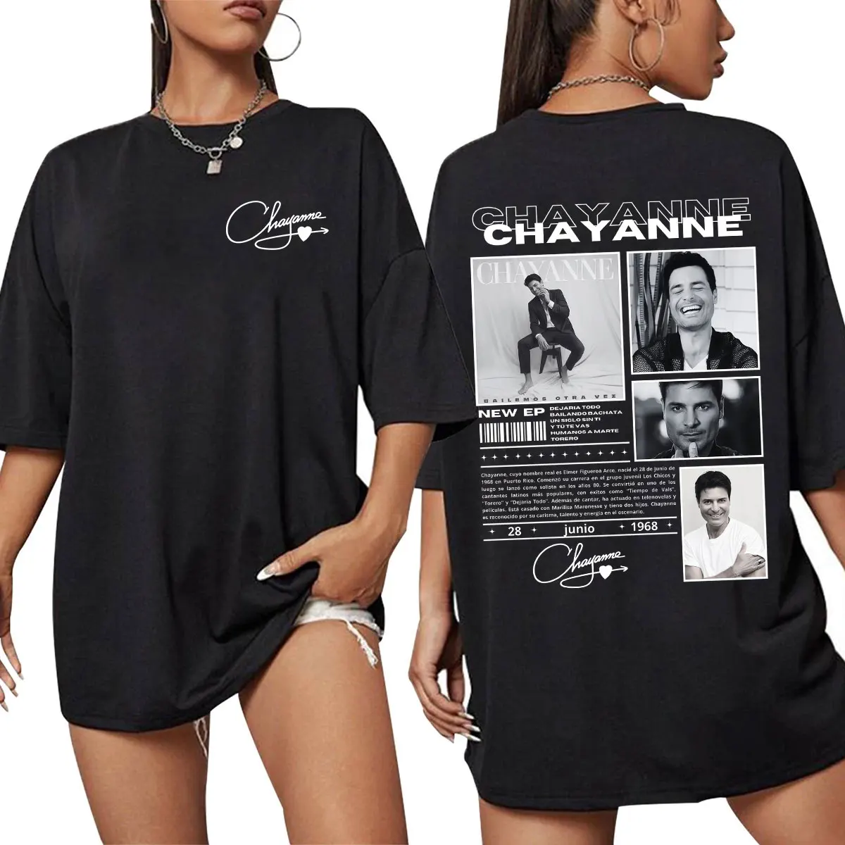 Chayanne Bailamos Otra Vez Tour Album T-Shirts Herren Damen Mode Kleidung Hip Hop T-Shirt Lässige übergroße T-Shirts Streetwear – Detail 2