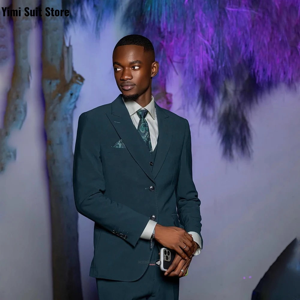 Traje clásico para hombre, conjunto de 3 uds., esmoquin Formal de alta calidad para novio y oficina, para actividades de fiesta, traje de boda, chaqueta, chaleco y pantalones