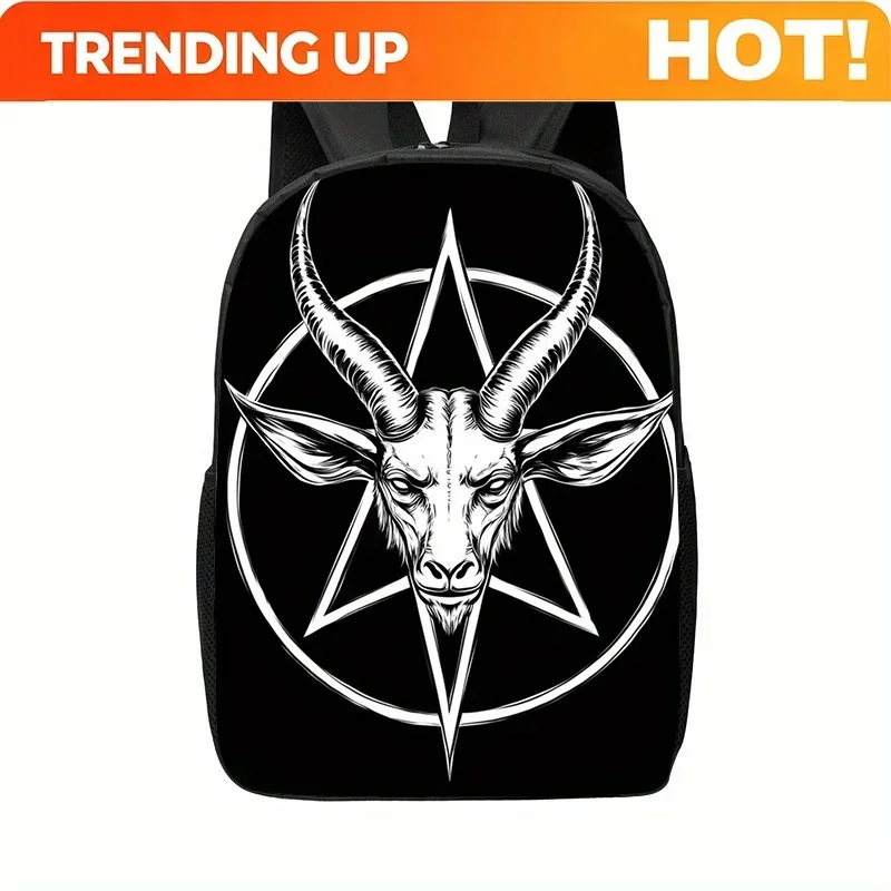 Custom Bag Pentagram Baphomet (4) Laptop Bag Printed Backpack, Men's Outdoor Sports Backpack Hiking Backpack, Camping, Casual Pa