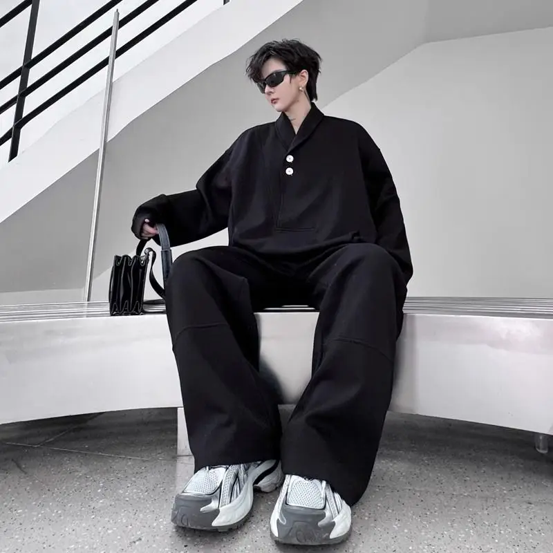 

Loose-fitting Straight-leg Sweatpants for Men in Autumn, A Trendy American Sporty Wide-leg Pants for New Men