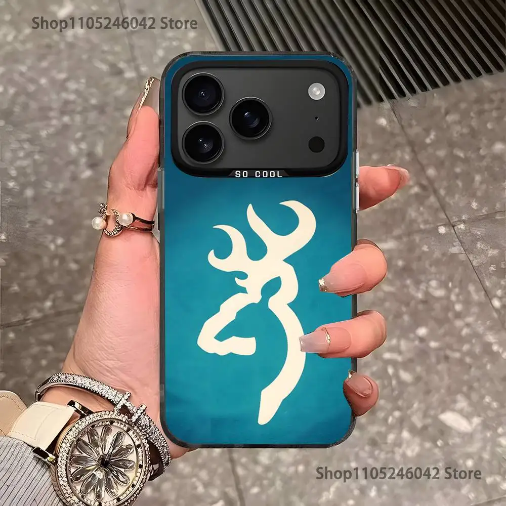 Cool B-BrowningS Capa de telefone preta fosca à prova de choque para iPhone 17,16,15,14,13,12,11,Pro,XS,Max,Plus,Mini,SE4,E