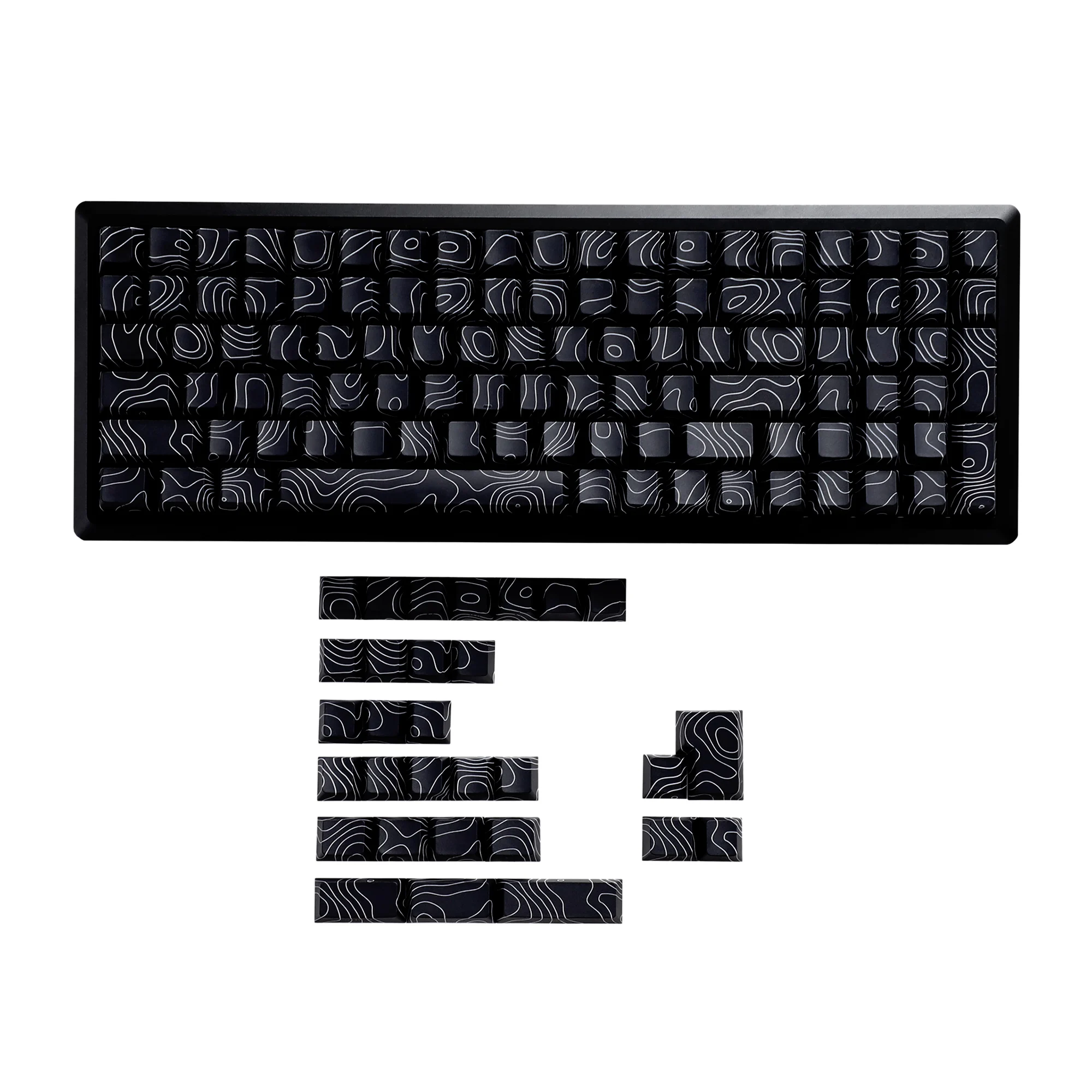 Imagem -06 - Ymdk-doubleshot Sidelit Keycap Teclado Mecânico Linha de Contorno Preto 130 Perfil Cereja Pbt 104 96 87 84 68 61 mx