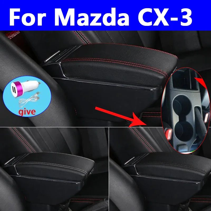 

Для Mazda CX-3 Подлокотник Модернизация Для Mazda 2 skyactiv версия cx3 CX-3 Автомобильный подлокотник Ящик для хранения Специальные автомобильные аксессуары