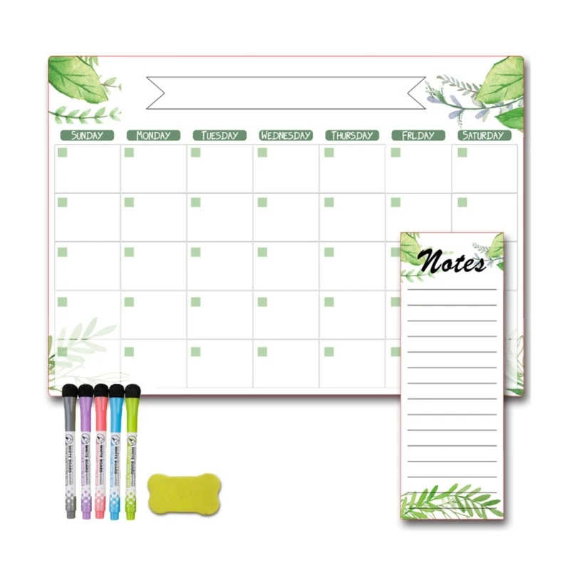 Erasable Fridge Calendar Whiteboard Weekly Monthly Planner for Kitchen