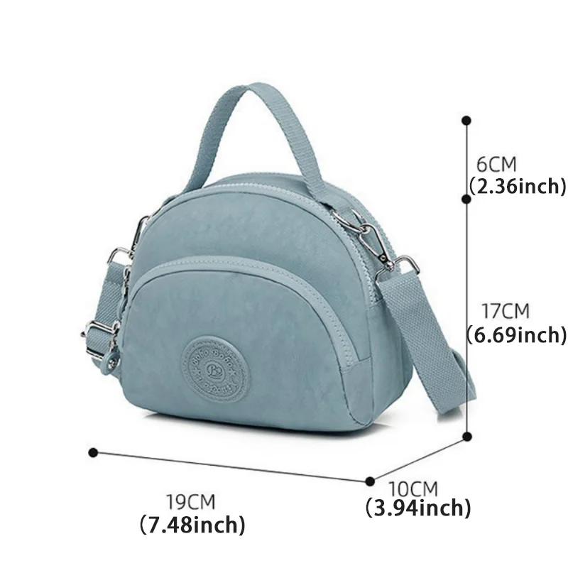 Fashion Women Crossbody Bag Lightweight Waterproof Nylon Fabric Handbags High Capacity Outdoor Travel Bag Single Shoulder