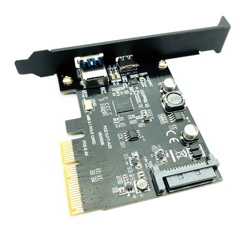 Tarjeta de expansión PCIe USB 3,1 tipo C A USB3.1 GEN 2 10gbps, USB tipo C + USB 3,0 tipo A, tarjeta elevadora PCI Express x4, adaptador USB