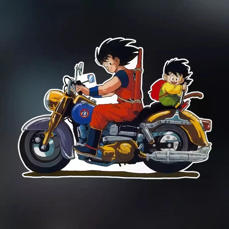 

Dragon Ball Son Goku Bulma Motorcycle Anime Sticker Reflective Car Sticker Body Rear Window Sticker
