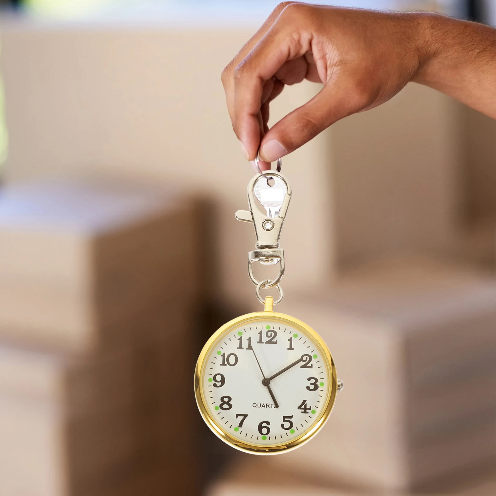 

Quartz Pocket Keychain Alloy Pocket Watch Keychain Nurse Vintage Clip Fob Pendant Key Ring Decorative Accessory Retro Watches