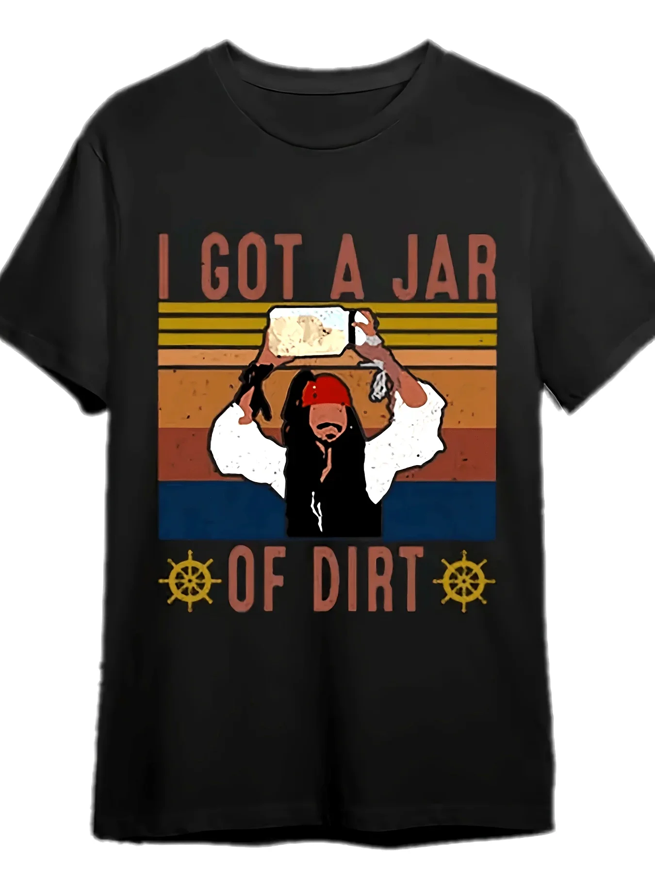 

220g Black PR Funny Men's Short Sleeve Graphic T-shirt Collection Vintage I Got A Jar Of Dirt Shirt