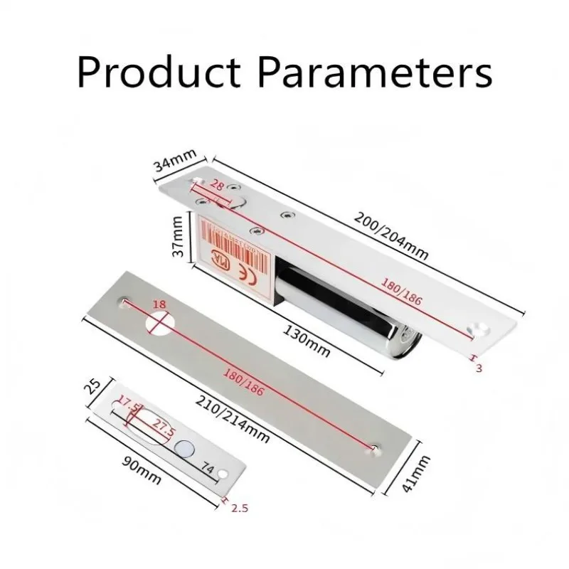 Kunci Baut Listrik Paduan Aluminium Dengan Desain Sirkuit Buka Kunci Mati Listrik Stainless Steel Locktongue Instalasi tertanam untuk Pintu