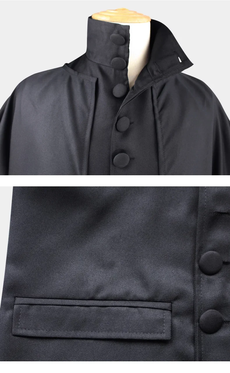 Professor Severus Snape Cosplay Kostuum Hogwartes School Zwarte Mantel Shirts Pakken Volwassenen Gewaad Toverstaf Carnaval Feestuniformen