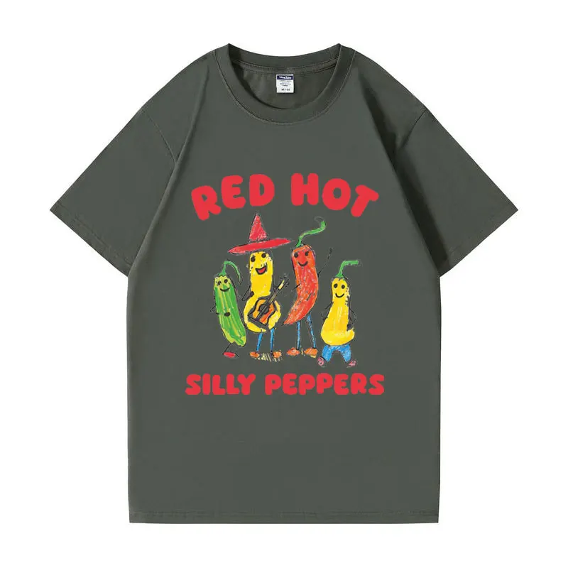 Śmieszne Silly Peppers T Shirt Cartoon Harajuku T-shirt Mężczyźni Kobiety Stylowe Wysokiej Jakości Vintage Oversized Bawełniane Koszulki Z Krótkim Rękawem