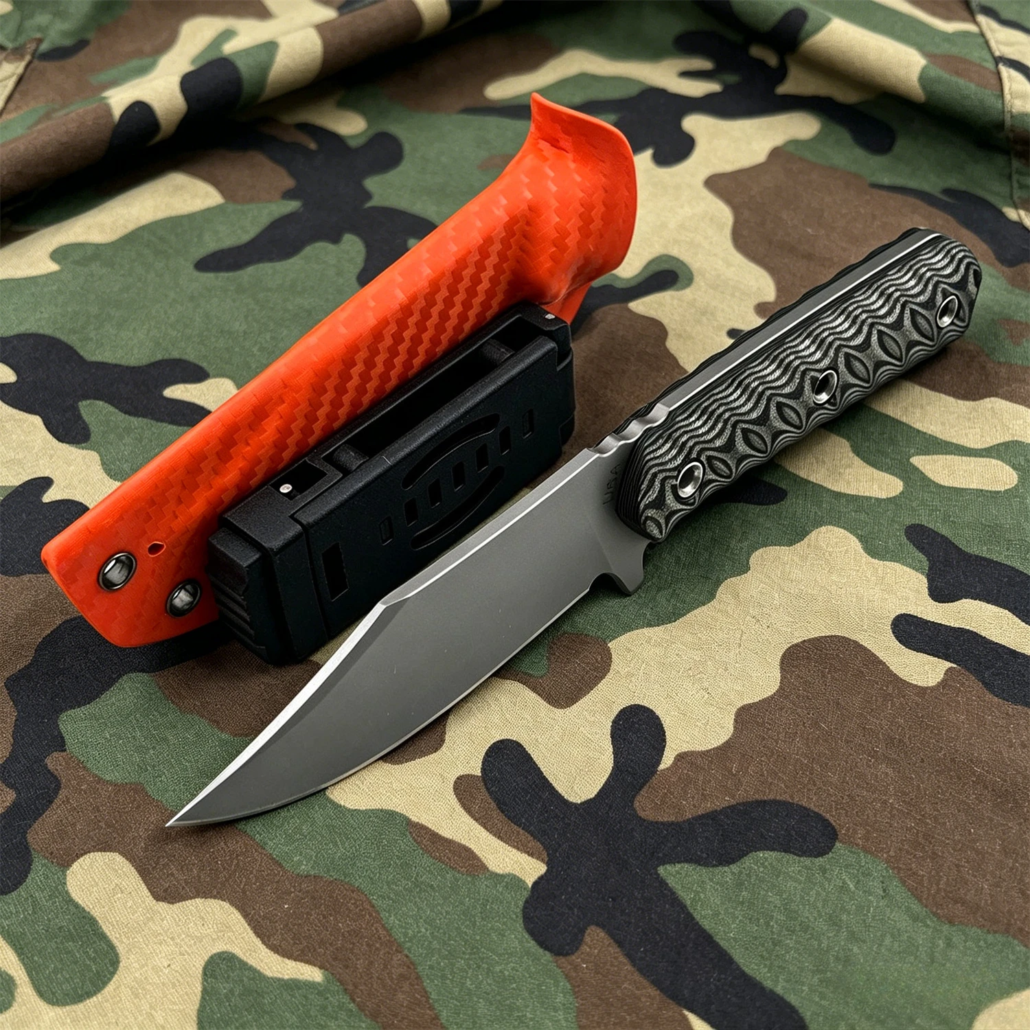 High Hardness 8Cr14Mov Steel Full Tang Knife, Dual-Tone G10 