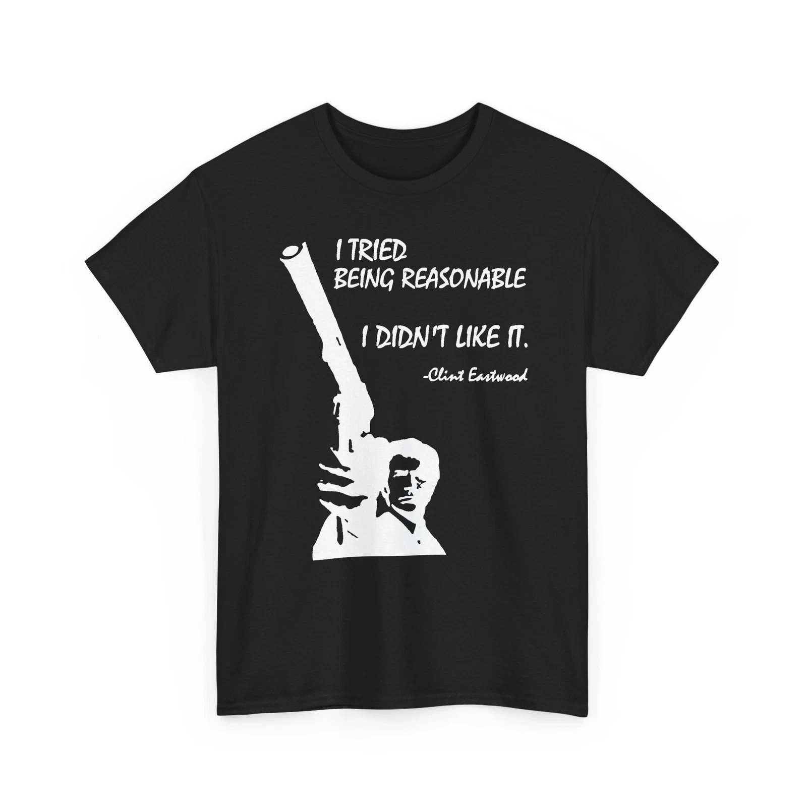 Quote Dirty Harry Gun Movie Unisex Heavy Cotton Tshirt Retro T-Shirt Short Sleeve T-shirts for Summer Unisex All-Season