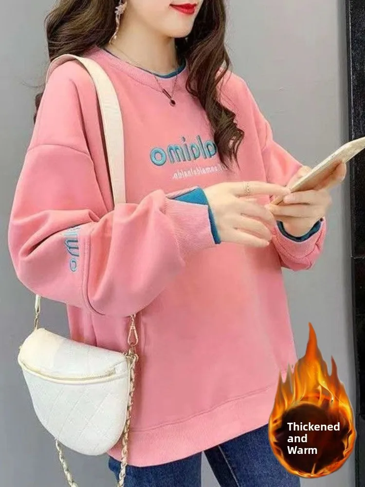 เสื้อสเวตเตอร์ผู้หญิงแฟชั่นทรงหลวมบางเบา สไตล์เกาหลี รุ่นใหม่ สำหรับฤดูใบไม้ผลิและฤดูใบไม้ร่วง คอกลม แขนยาว