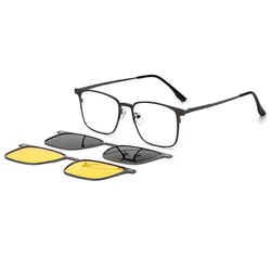 New Style 3 In 1 Magnet Clip On Sunglasses Men Polarized Clips Magnetic Glasses Women UV400 Eyewear gafas de sol hombre