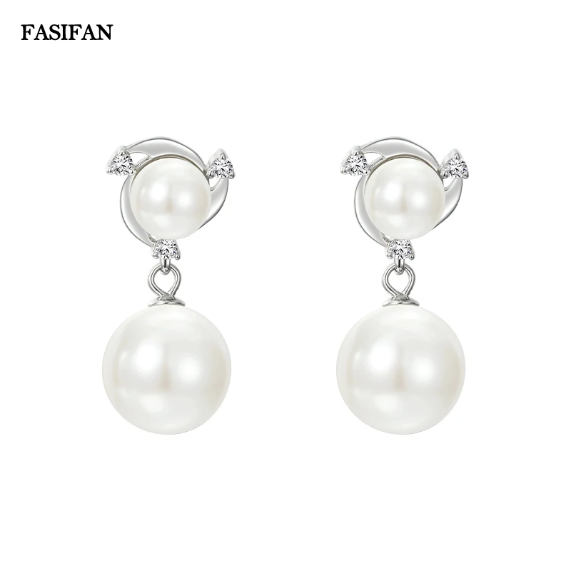 

FASIFAN Korean Style Freshwater Pearl Clip-on Earrings Pierced earrings Women's ear clips