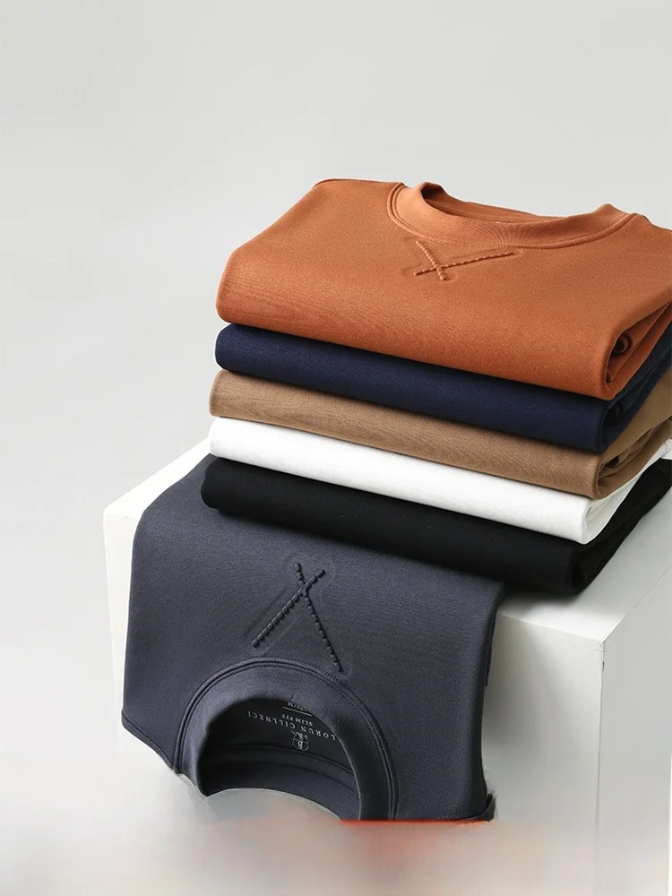 

Luxury Modal Fce Long Sve Men's Base Layer T-irt Comfortable Warm Faionable Stand Fit Daily Wear Autumn Winter