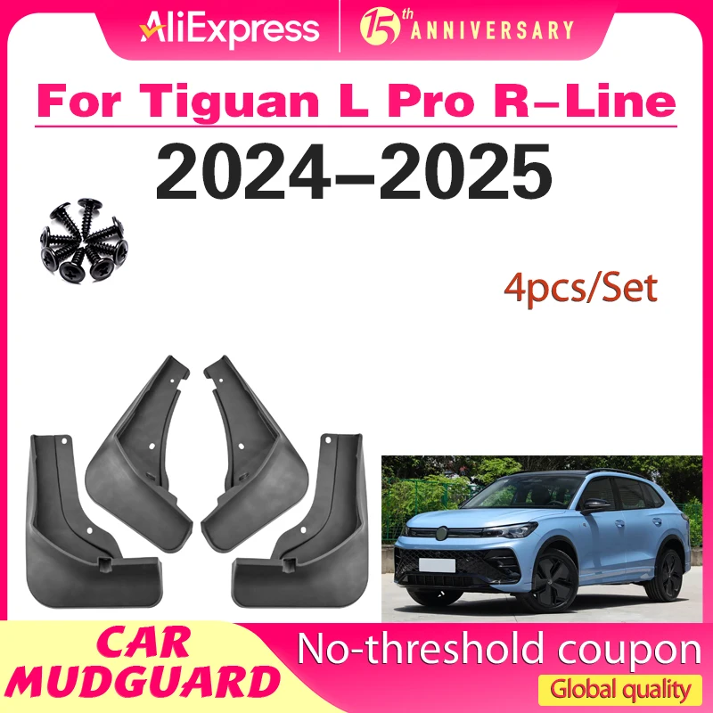

For Volkswagen VW TiguanL Pro R-Line 2024 Mud Flaps Splash Guards MudFlaps Front Rear Fender Protector Mudguards Car Accessories