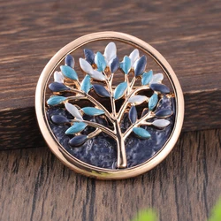 Fashion Drip Oil Tree Brooches for Women Accessories New Trendy Gold Color Brooch Party Prom Jewelry Gift
