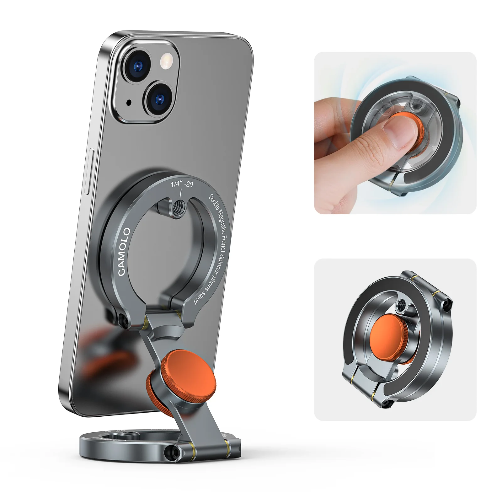 

CAMOLO MG-11 Сильный магнитный держатель для телефона, двухсторонний магнитный кронштейн для сотового телефона для iPhone 17, 16, 15, 14, 13, 12, смартфон Android