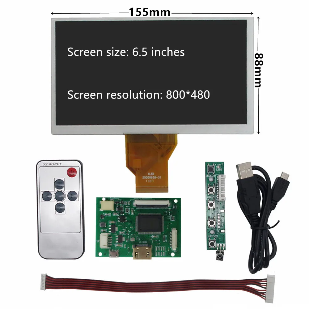 Imagem -03 - Lcd Display Driver Control Board Display Compatível com Hdmi para Raspberry pi Banana pc Direção de Tela Secundária 6.5 10.1