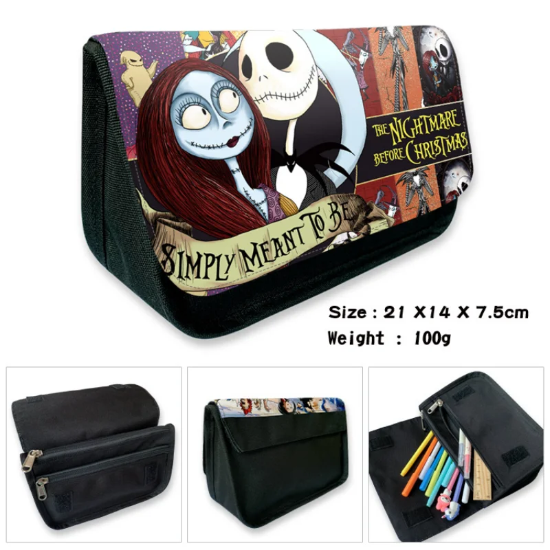 Disney Nightmare Before Christmas szkolne materiały papiernicze torby moda kosmetyczka piórnik kosmetyczki zamek błyskawiczny prezent dla dzieci