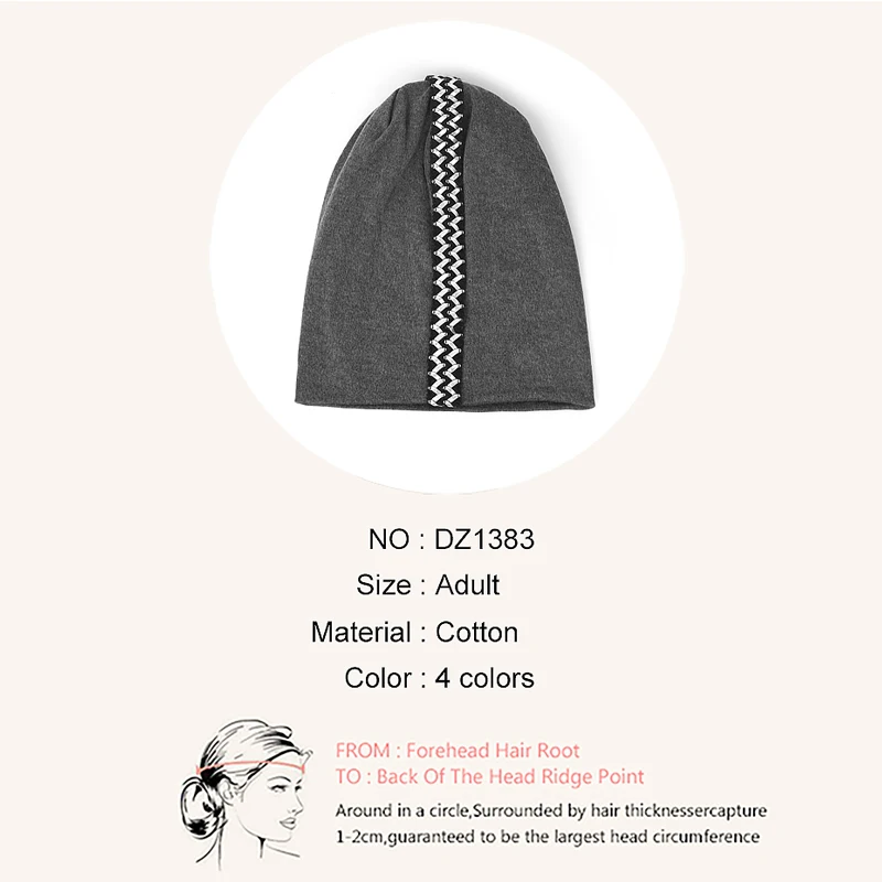 Women Gold Silver Wave Webbing Skullie Beanies Female Bonnets Caps Cotton Stretch Soft Hats Fashion Casual Solid Cap image 6