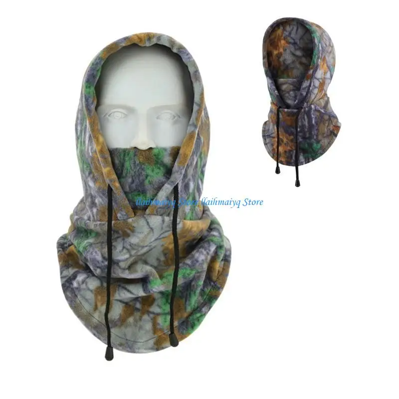 

573B Winter Fleece Hood Hat Keep Warm Balaclava Windproof Neck Protect Hat for Adult