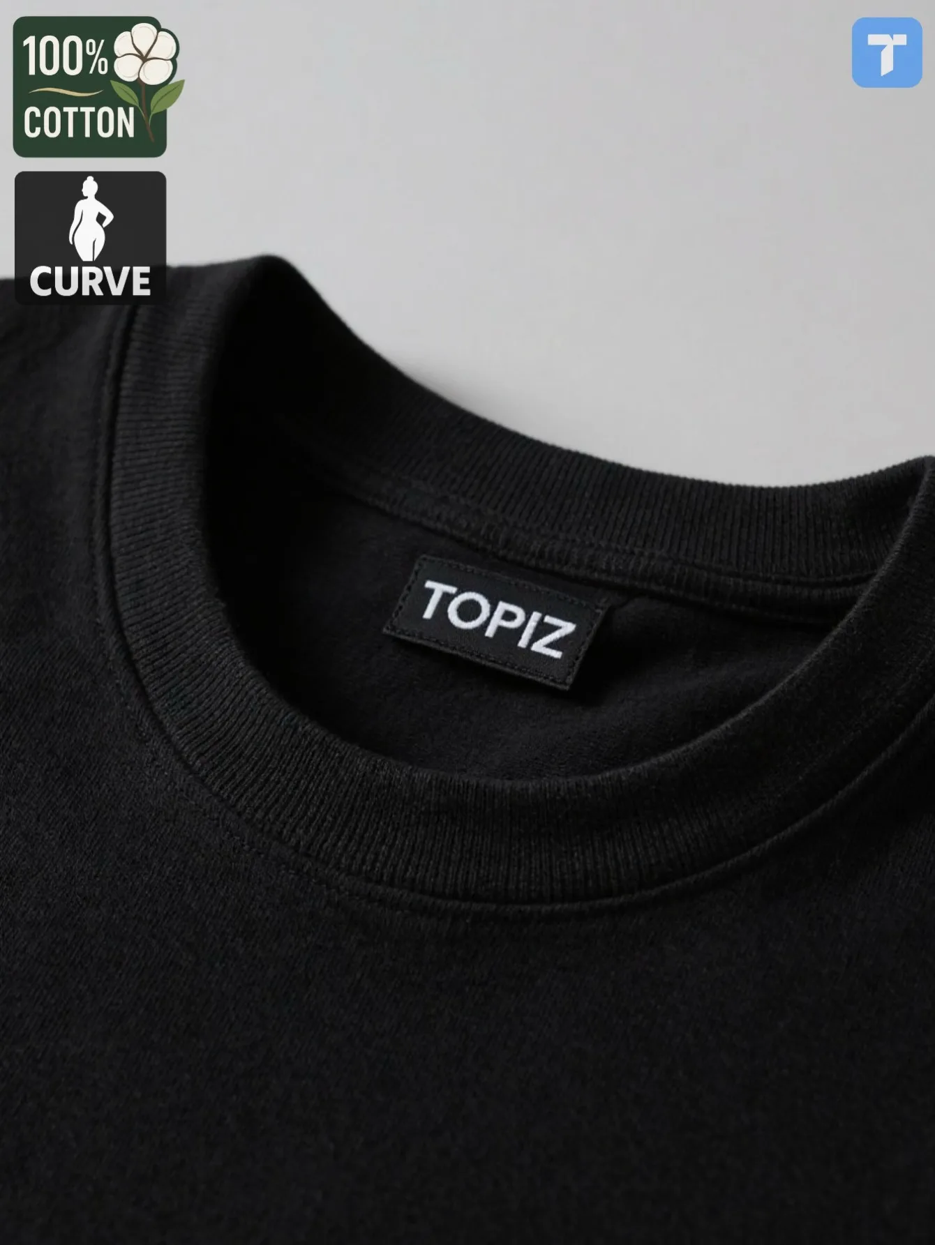 Dames T-shirt, casual top met ronde hals en korte mouwen, grafisch T-shirt, witte teckeloverzicht op zwart, 100% katoen, overhemd