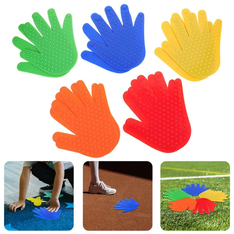 Hand Floor Markings Flooring Emblems Carpet Area Rugs Tennis Spot Markers For Gym Floor Site Marking Spots Hand Shape Durable