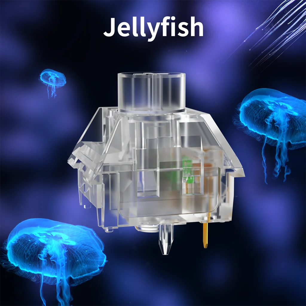 Kailh Box Jellyfish Mechanical Keyboard Switch DIY Transparent clicky Tactile Switches RGB 5Pin 47g Waterproof And Dustproof