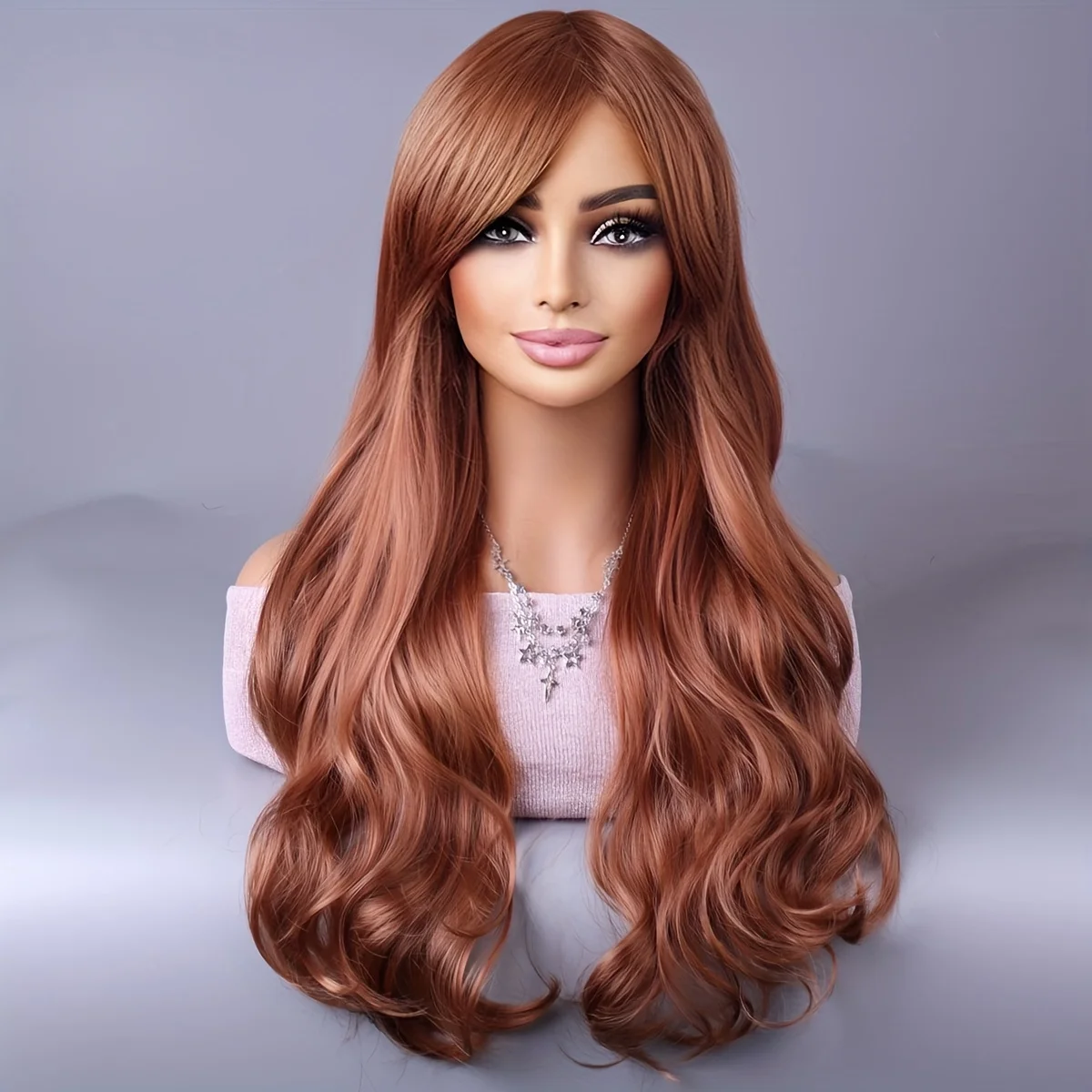 Women's long wavy hair, large curls, big waves, voluminous wig, synthetic wig, hairpiece