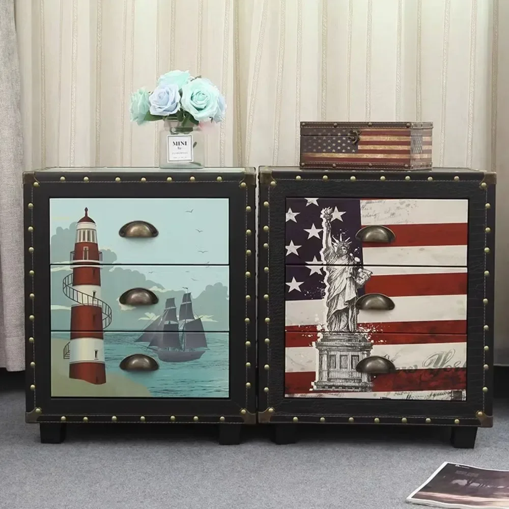 Simple Drawers Nightstands Mid Century Storage Low Vintage Nightstands Design European Kids Mesitas De Noche Indoor Furniture