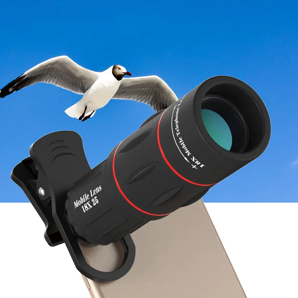 Portable 18x Monocular Telescope Zoom Mobile Phone Lens for Smartphones Iphone With Tripod Phone Clip