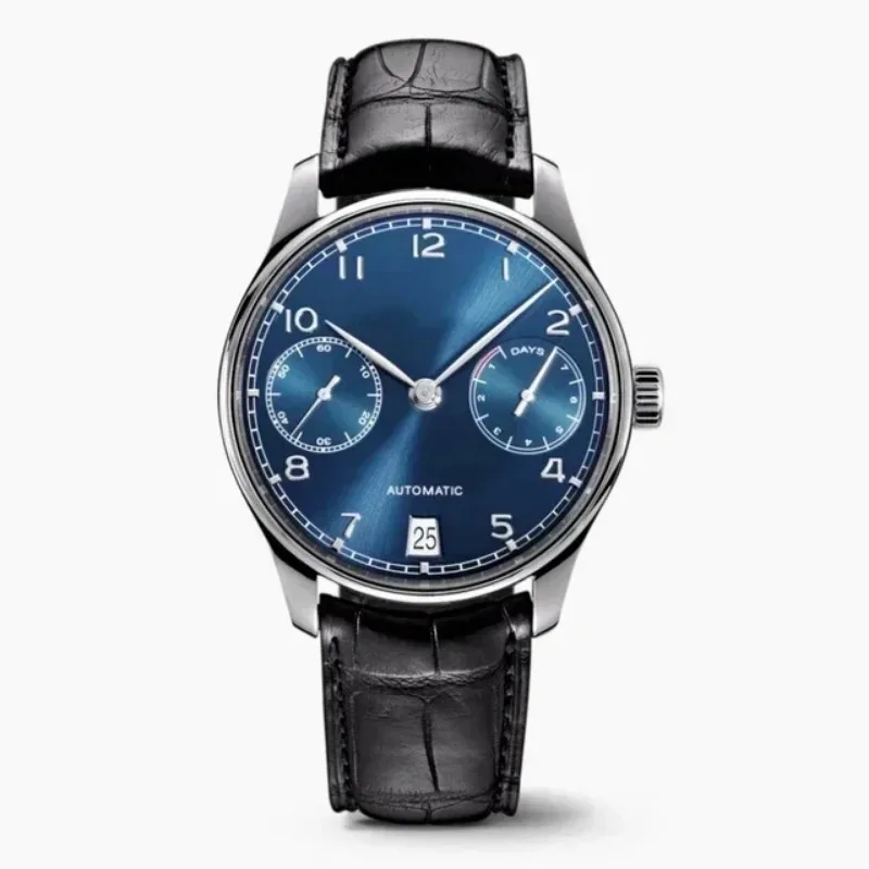Luxury New Automatic Watch for Men Mechanical Stainless Steel Portugal Black leather Dial withDateAttracting the opposite sex