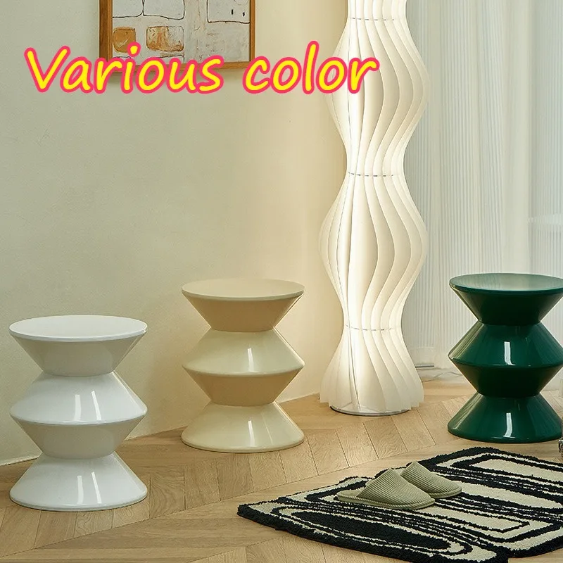 Non-slip Shoe Changing Stool Stable High Load-bearing Round Stool Nordic Creative Style Anti-collision Living Room Furniture