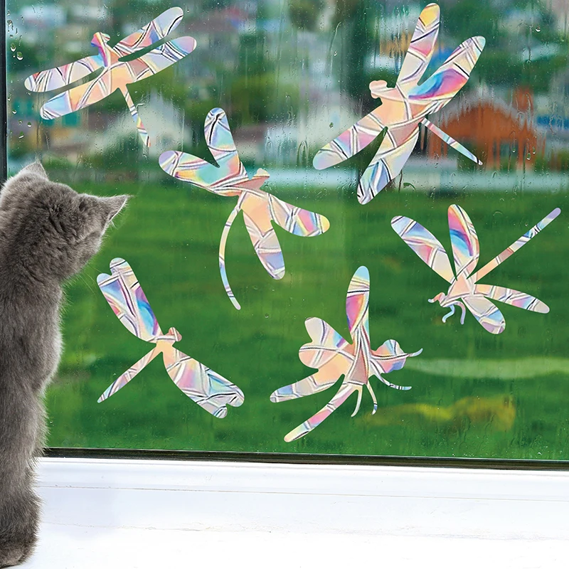 1Set Rainbow Prism Electrostatic Glass Stickers PVC Butterfly Static Window Stickers Sun Catcher Home Decor Wall Decal