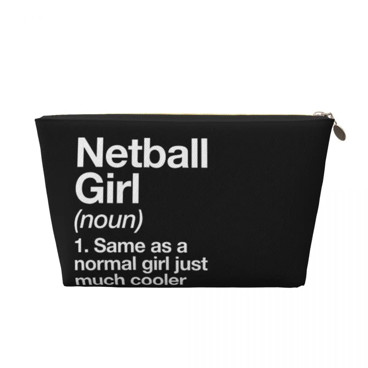 

Premium Leather Travel Cosmetic Bag Netball Girl Definition Funny Spacious Toiletry Organizer with Zipper Closure for Easy Pack