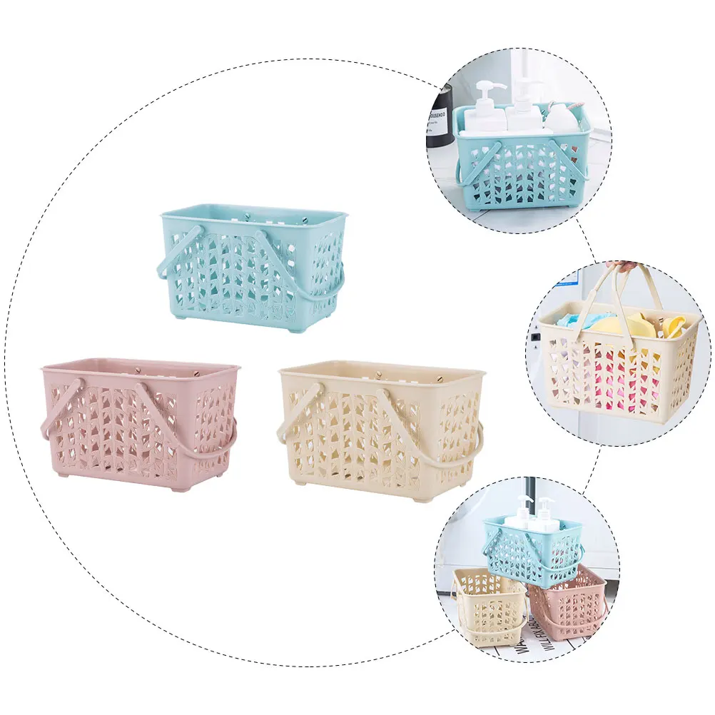 

3pcs Storage Baskets High Capacity Closet ganizer Home Sundries Container Plastic Lightweight H Design Compact Space Saving