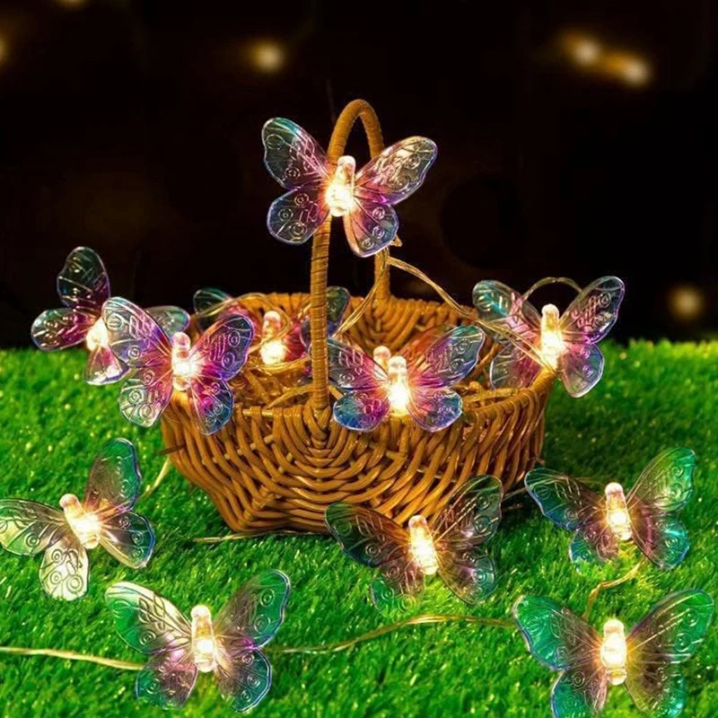 4PCS 1M 10LED Butterfly Fairy Light Strings Set Garland Girls Butterfly Brithday Party Wedding Home Decorations Kit Kids Gift